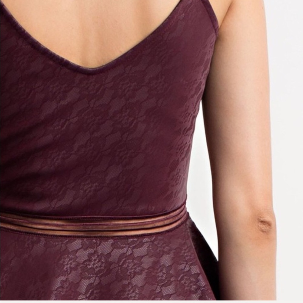 Burgundy Peplum Top - Picture 6 of 7